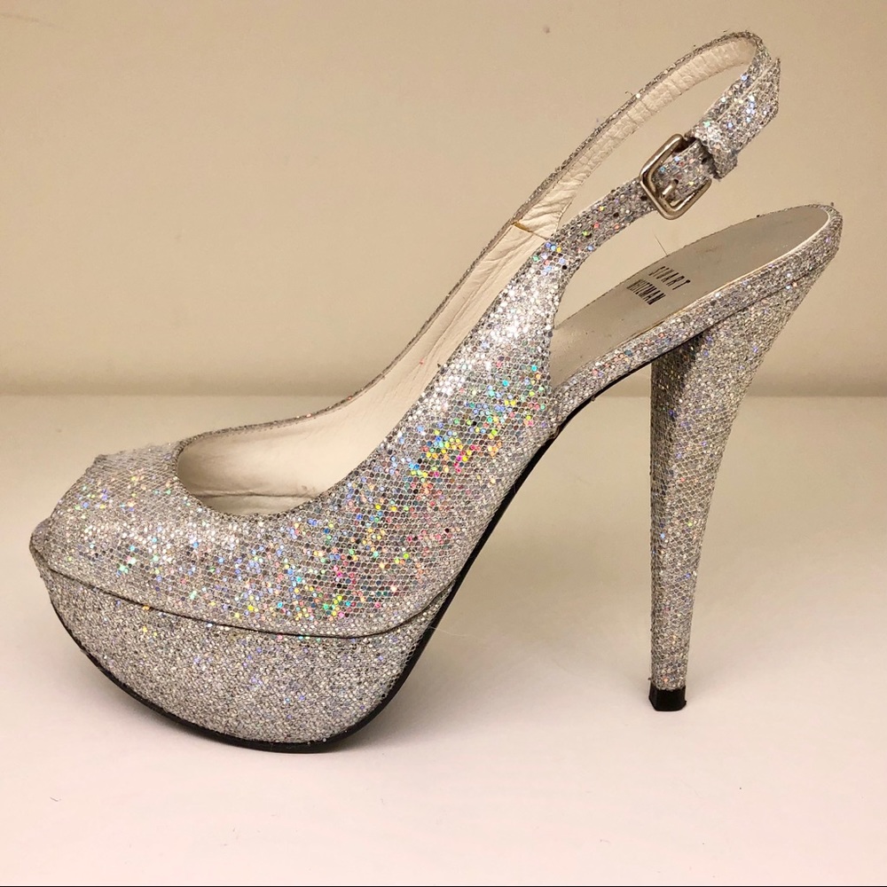 Stuart Weitzman Vevey Sparkle glitter prom shoes